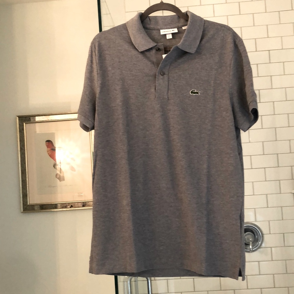 Lacoste mens polo gray size 5 L